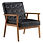 Thumbnail: (75 x 69 x 84)cm Retro Modern Wooden Single Chair,Black PU