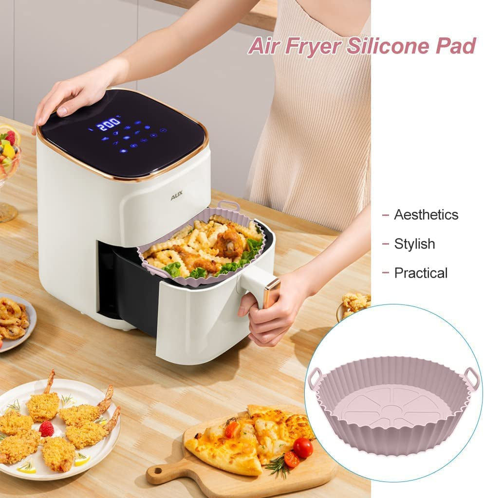 7.5 inch Air Fryer Silicone Pot, Silicone Air Fryer Liner, Reusable Non-Stick
