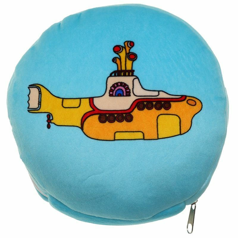 Thumbnail: Yellow Submarine Plush Round Travel Pillow & Eye Mask Set Novelty Gift