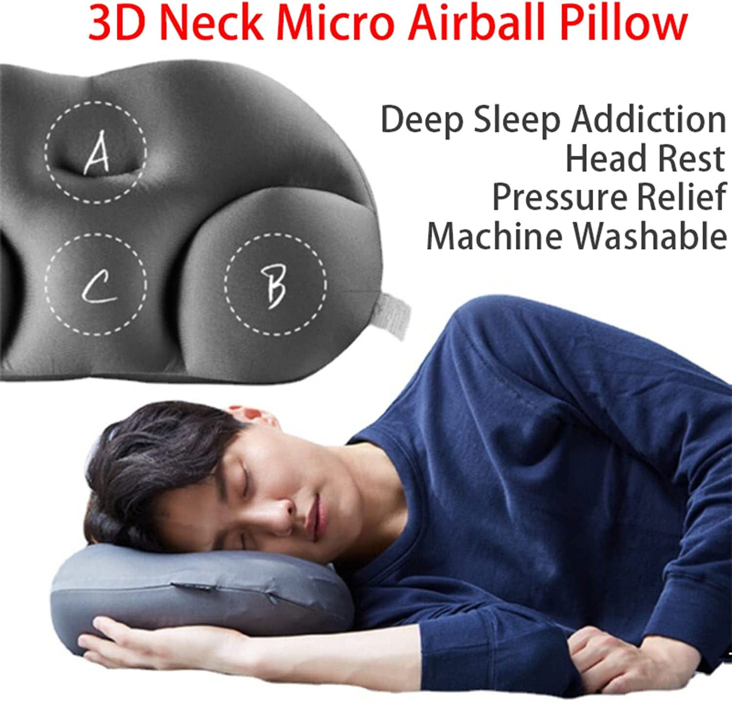 3D Ergonomic Pillow, Well Sleep Pillow, Cervical Sleeping Memory Foam Pillow, Al