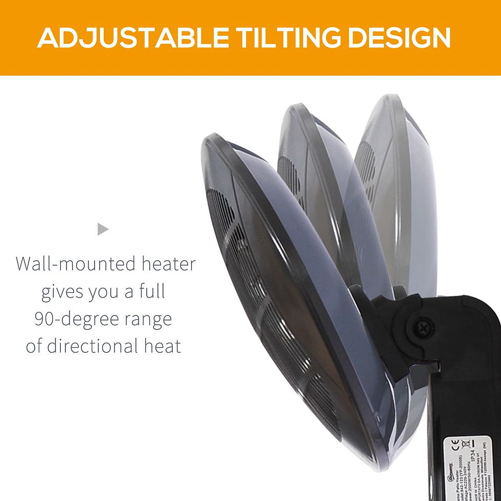 Thumbnail: 2kW Patio Heater Garden Wall Mount Electric Aluminium 3 Power Setting