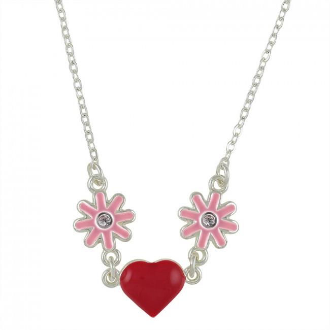 Thumbnail: Ravel Little Gems Hearts and Flowers Watch, Necklace & Bracelet Set R2214N