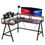 Thumbnail: L-Shape Corner Gaming Desk Shelf Workstation, Black Red