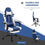 Thumbnail: Luxe PU Leather Gaming Office Chair w/ Footrest Wheels Reclining Back Red/ Blue