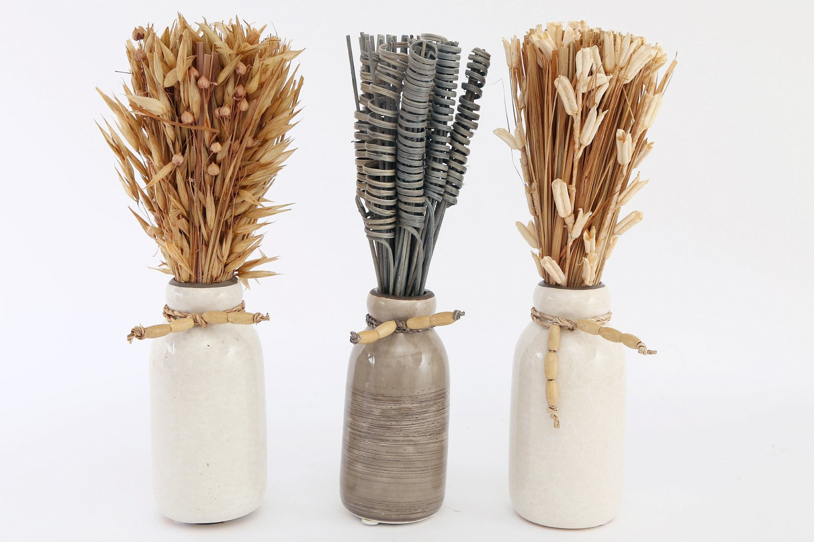 Set Of Three Dried Deco In Vases Shipping furniture UK