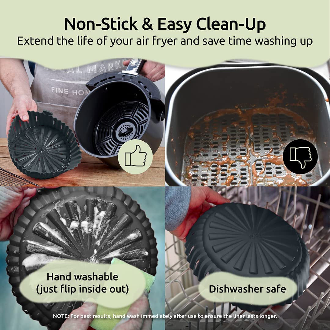 Reusable Silicone Air Fryer Liner - Easy to Clean Non-Stick Basket