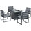 Thumbnail: 4 Seater Aluminium Garden Furniture Set with Gas Firepit Table, Grey