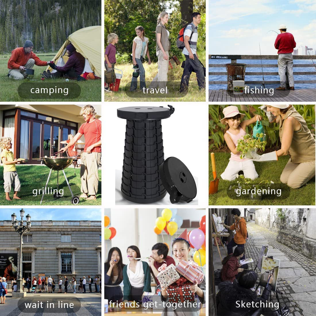 Reach New Heights: Enhanced Portable Folding Stool for Camping Adventures