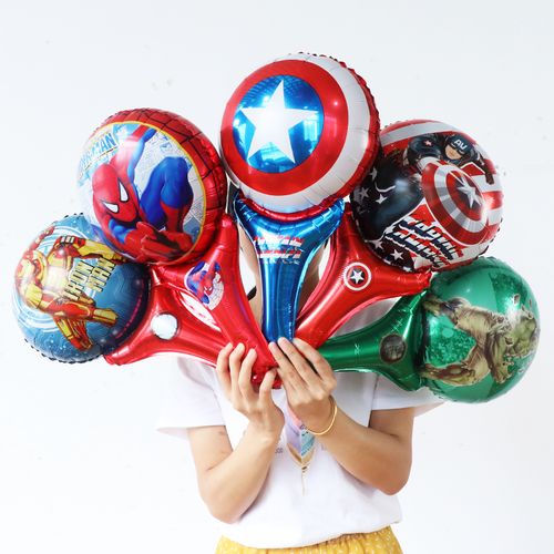 Thumbnail: 10pcs 29x50cm Hand Stick Hero Foil Balloons - Mickey, Minnie, Spiderman Globals
