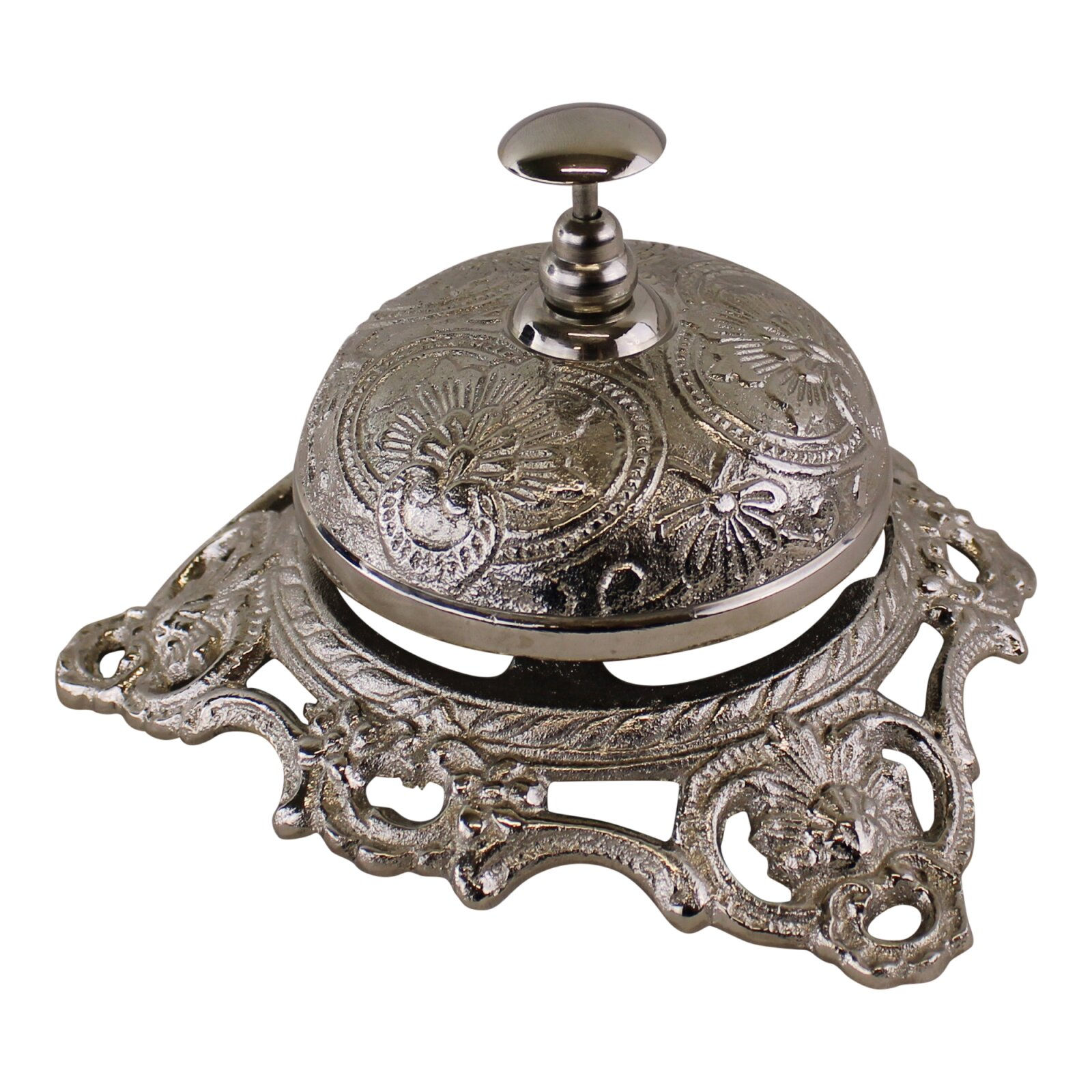 Silver Metal Embossed Desk Bell Shipping furniture UK