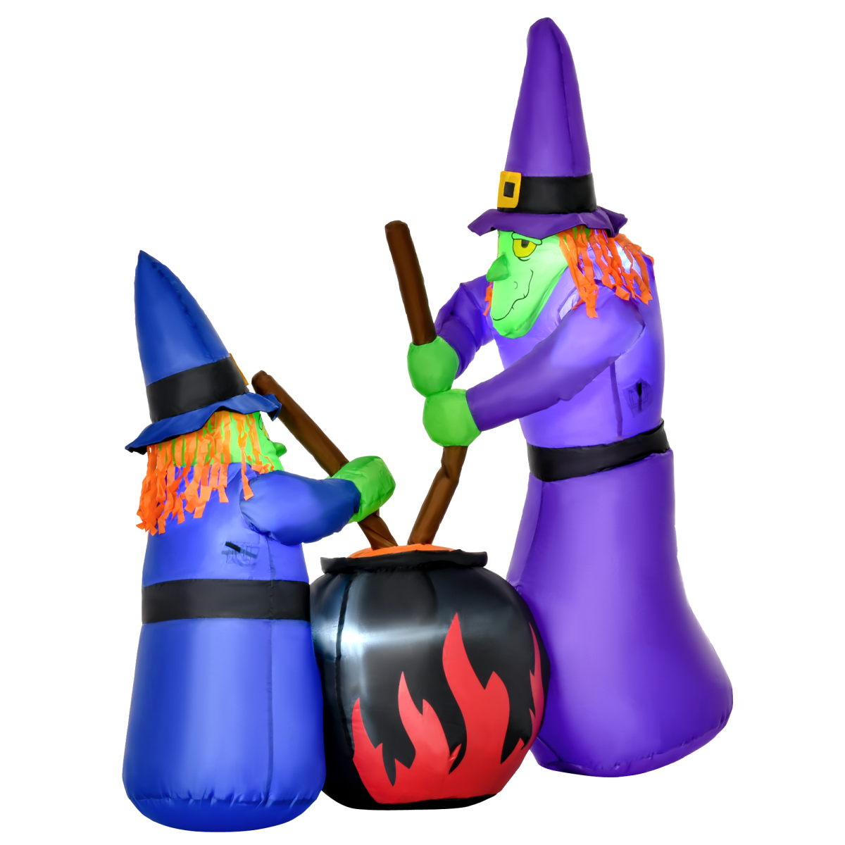 1.8m LED Halloween Inflatable Witches & Cauldron Decoration