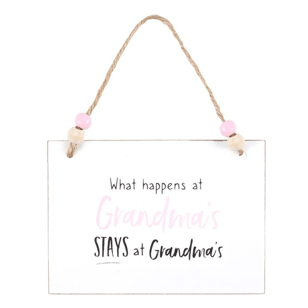 What Happens at Grandma's Hanging Sign