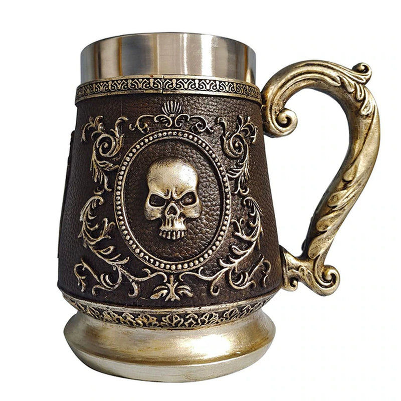 Thumbnail: Norse Mythology Beer Mugs World Tree Viking Warrior Oak Barrel Resin Stein Tanka