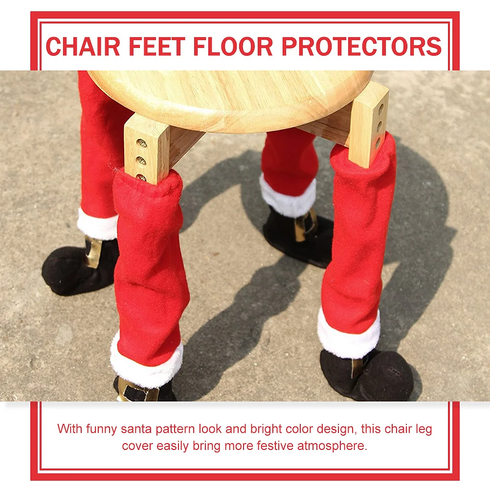 Thumbnail: 4 Christmas Decor Table Corner Chair Feet Floor Protectors Covers Xmas Furniture