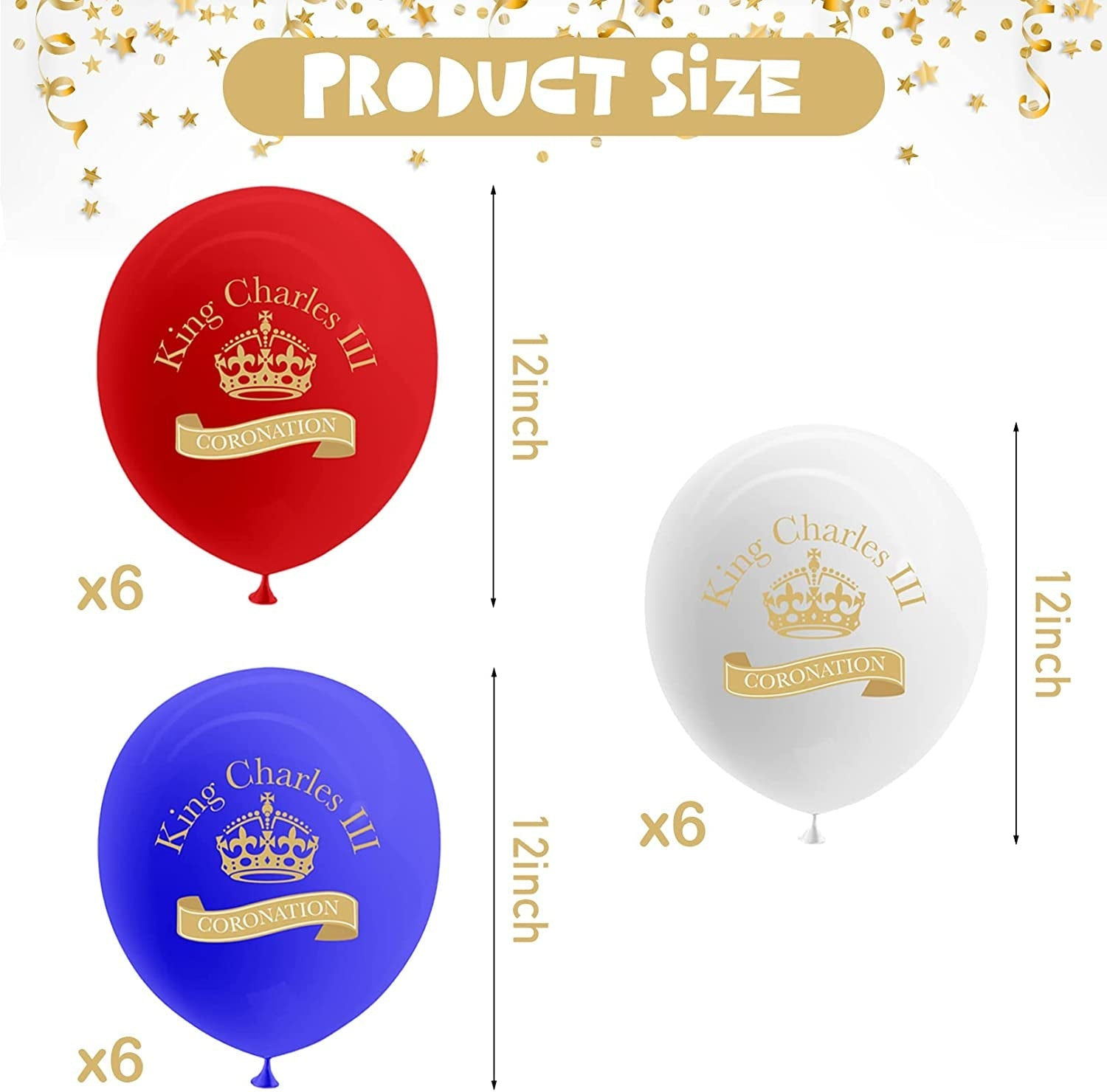 18pcs King Charles III Coronation Balloons Decor British Decorations Party Latex