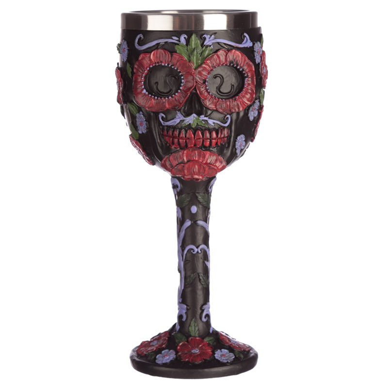 Thumbnail: Novelty Collectable Decorative Day of the Dead Skull Goblet Gift