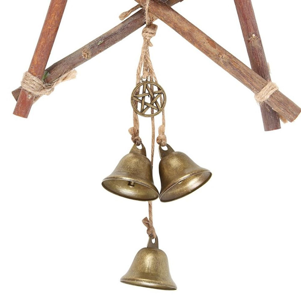Thumbnail: 30cm Witches Welcome Willow Pentagram Sign with Bells