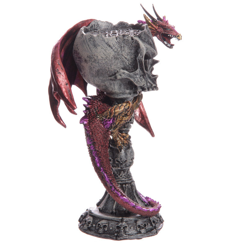 Thumbnail: Novelty Collectible Skull Goblet Dragon Figurine