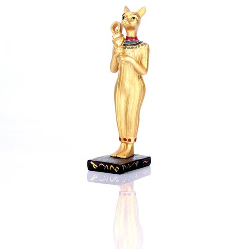 Thumbnail: Decorative Novelty Gold Standing Bast Egyptian Figurine Gift