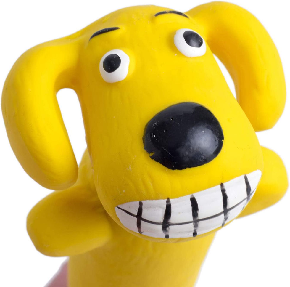 Thumbnail: Latex Loofas Dog Toy, Red/Yellow, One Supplied