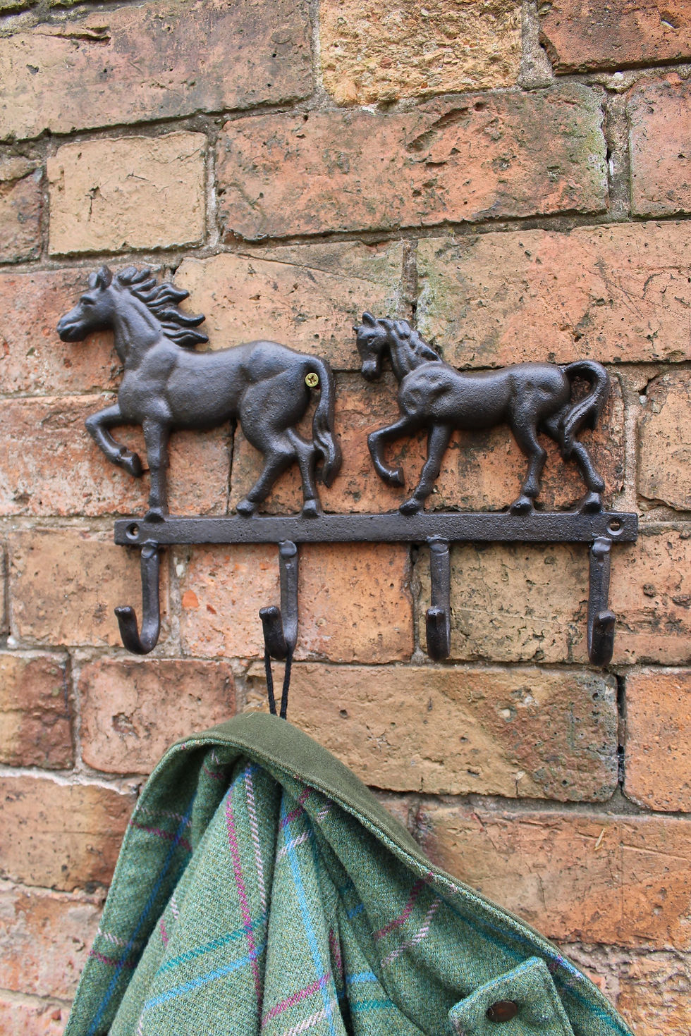 Rustic Cast Iron Wall Hooks, Two Horses Shipping furniture UK