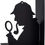 Thumbnail: - Sherlock decorative metal bookend in black colour. Original design