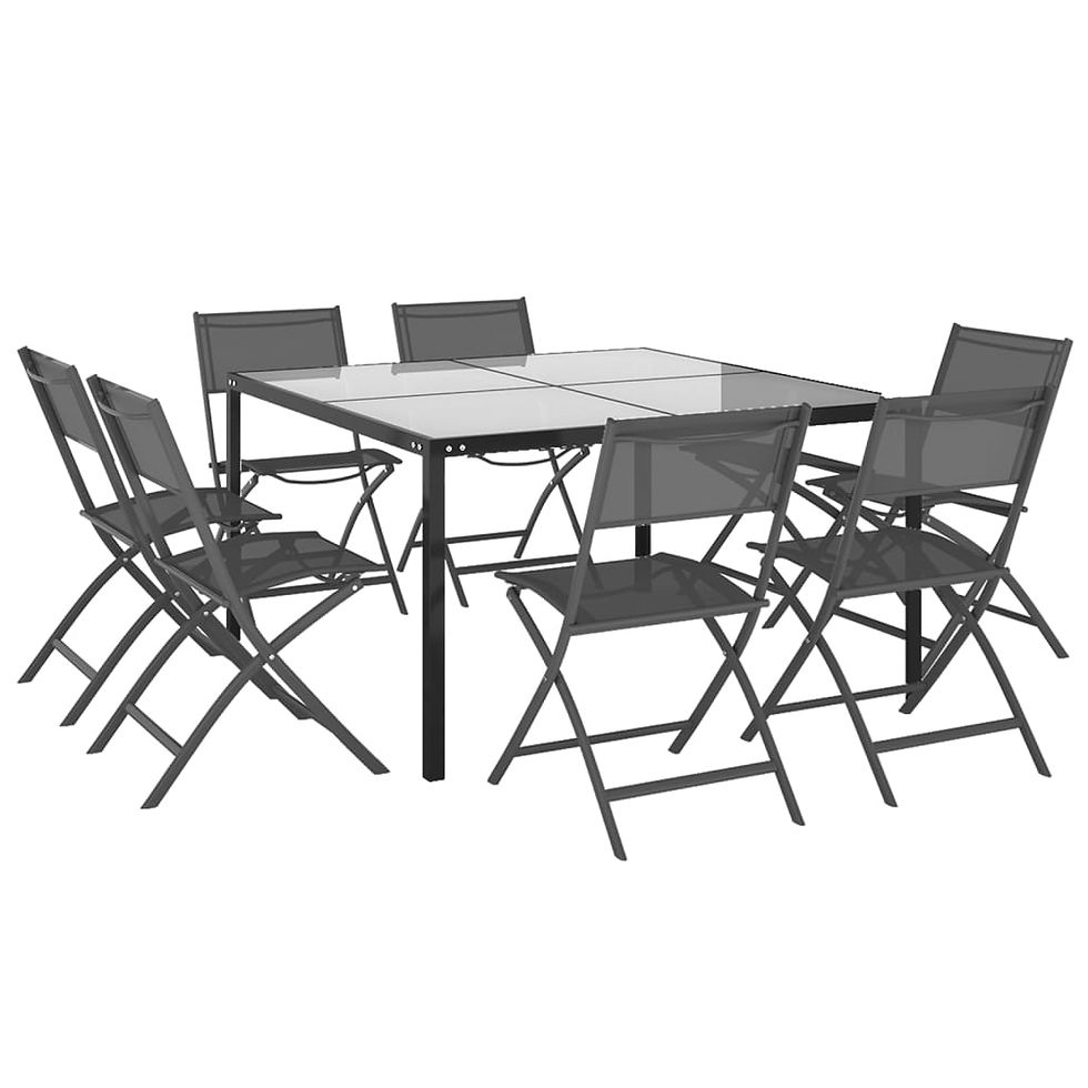 Thumbnail: 9 Piece Outdoor Dining Set Steel