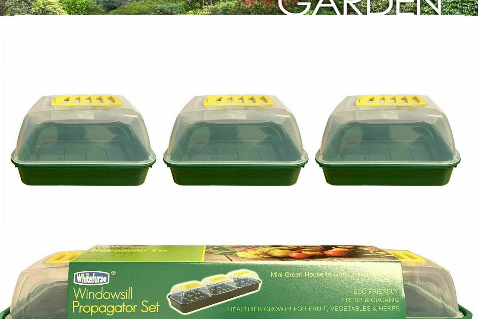 7 Piece Windowsill Propagator Set – Green