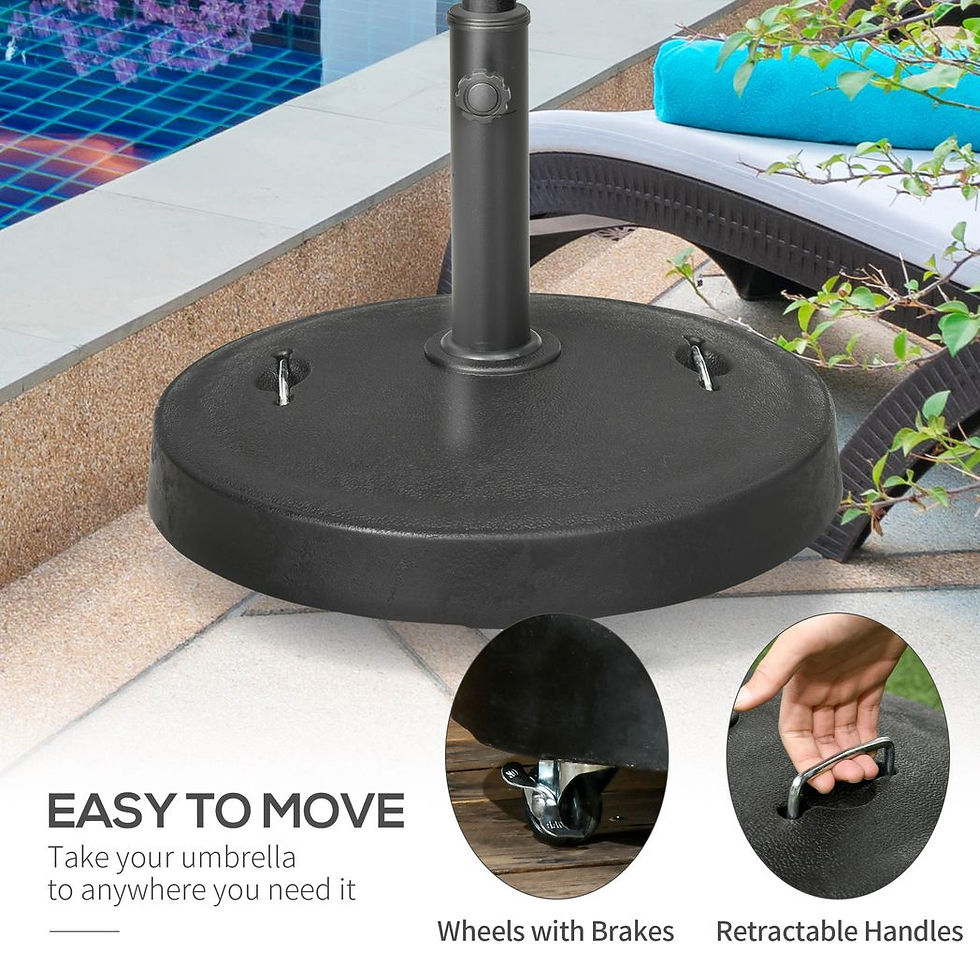 Thumbnail: Outsunny 23.5kg Round Resin Garden Parasol Base for Poles of 38mm-48mm