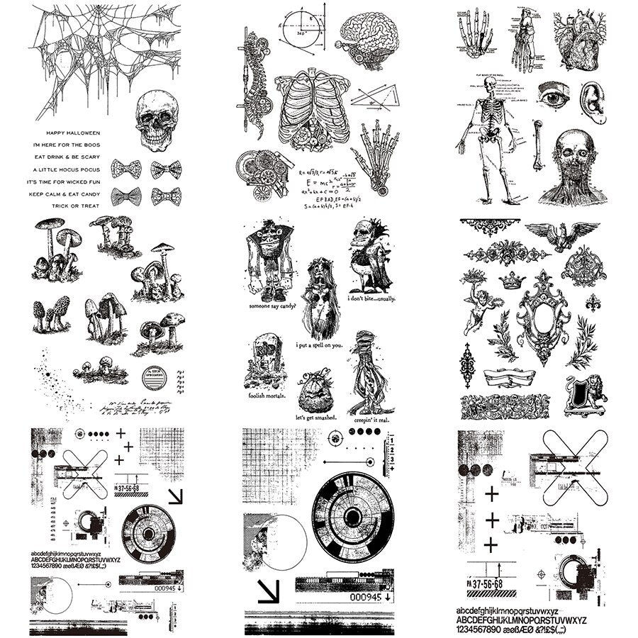 2021 New Retro Halloween and Christmas 6 X 8 Inches Clear Stamp for Craft Making