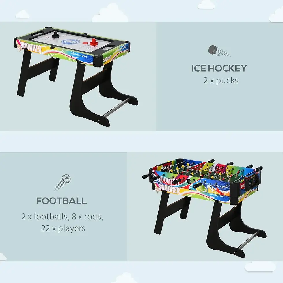 Thumbnail: 4-in-1 Foldable Game Table Hockey Football Table Tennis & Pool Home Gaming