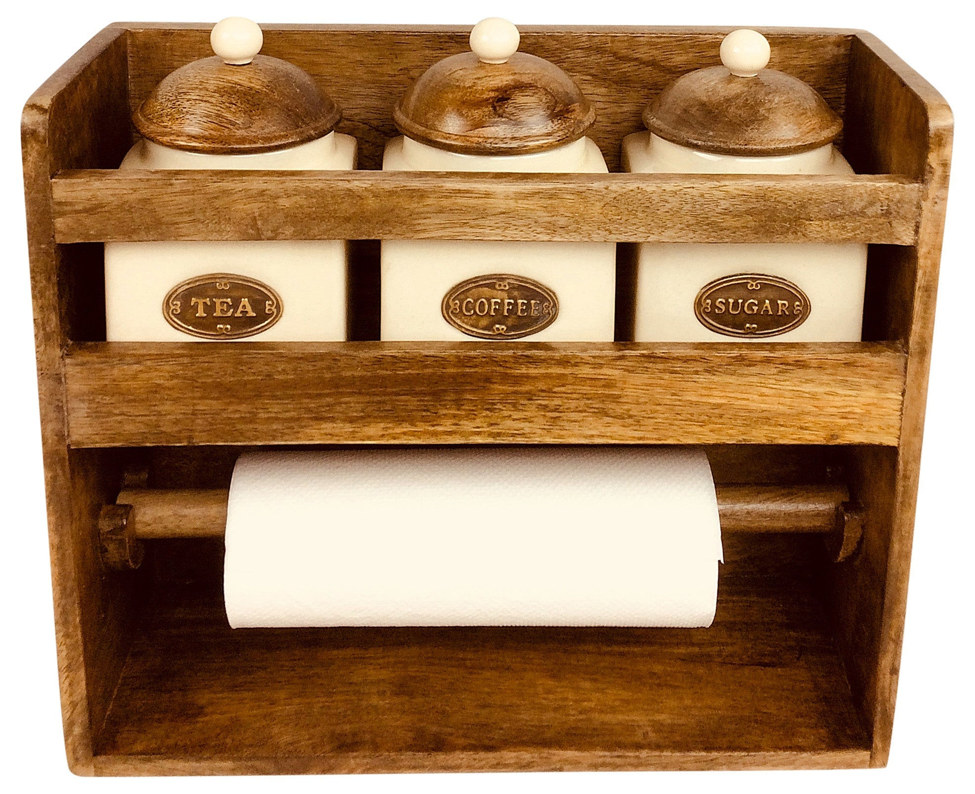 Kitchen Roll Holder With 3 Jars Shipping furniture UK