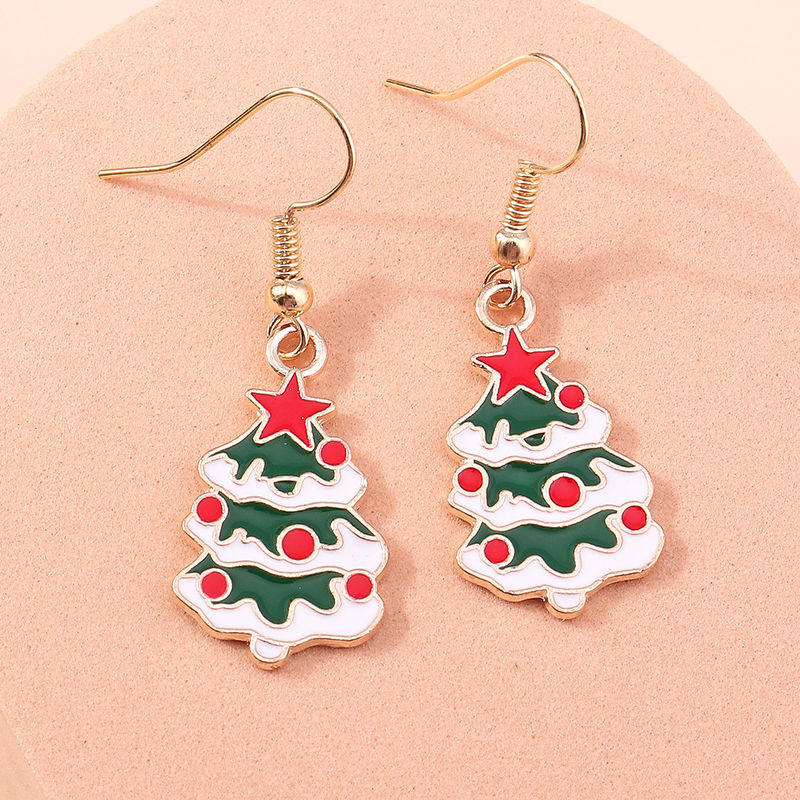 Thumbnail: Christmas Drop Earrings for Women - Tree, Deer, Santa Dangles, New Year Gifts