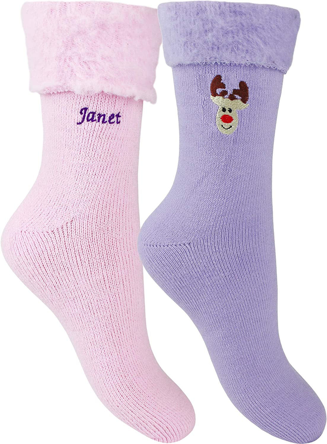 Cuddle Up in Style: Customized Ultra-Plush Thermal Bed Socks with Holiday Cheer