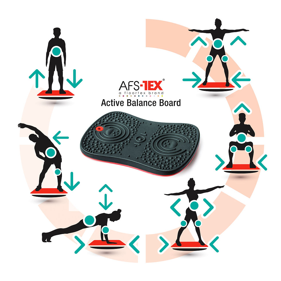 Thumbnail: AFS-TEX Anti-Microbial Exercise Wobble Balance Board 35x50cm - Black Stability