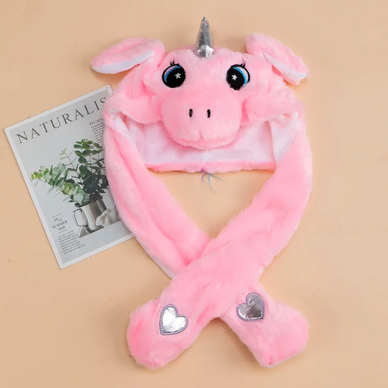 Thumbnail: Cartoon Luminous Plush Moving Rabbit Ears Hat Birthday Christmas Gift Idea [1]