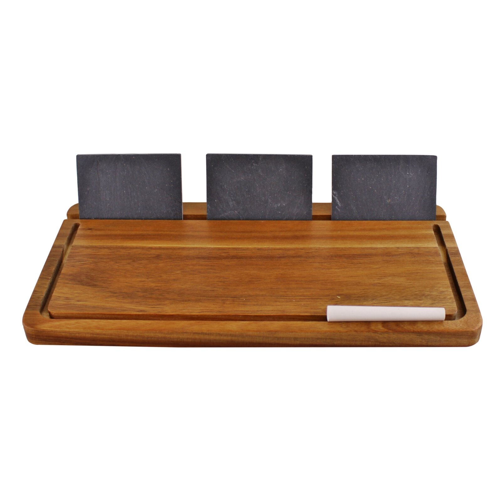 Acacia Wood Cheese Board With Slate Name Plaques Shipping furniture UK