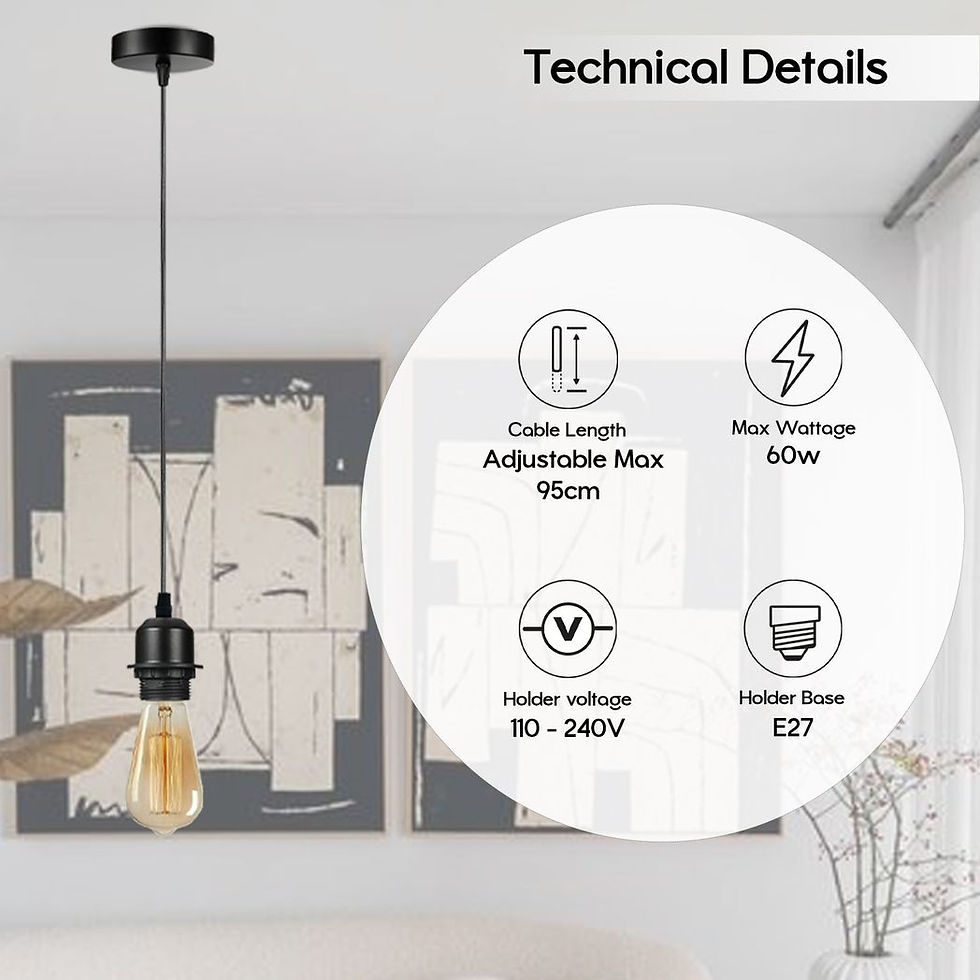 Thumbnail: Industrial Chrome Pendant Light Fitting, Lampshade Addable E27 Lamp Holder