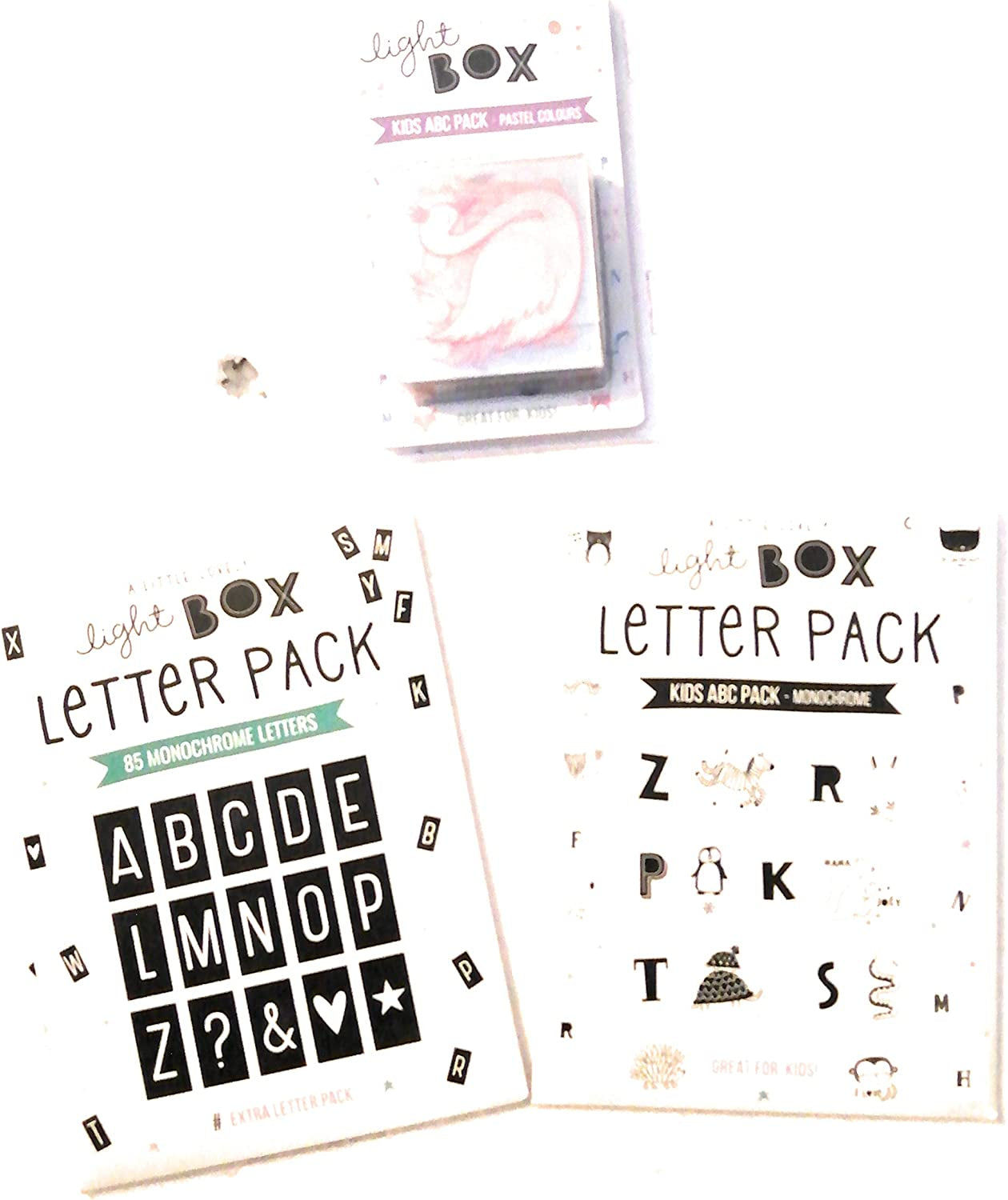 '-Pack of 3 Letters for Light Box.20 x 15 Inches