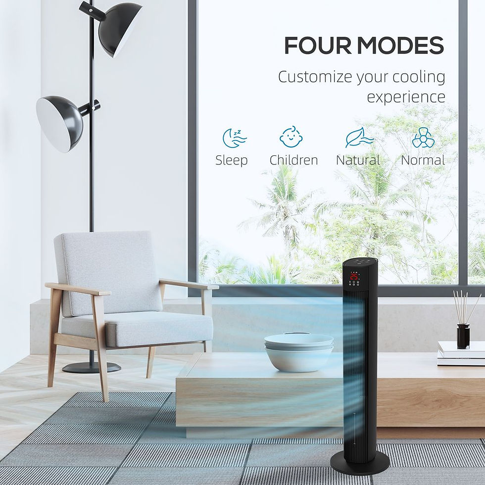 Thumbnail: Oscillating Tower Fan Cooling with Ice Pack, Water Tank, Children Lock