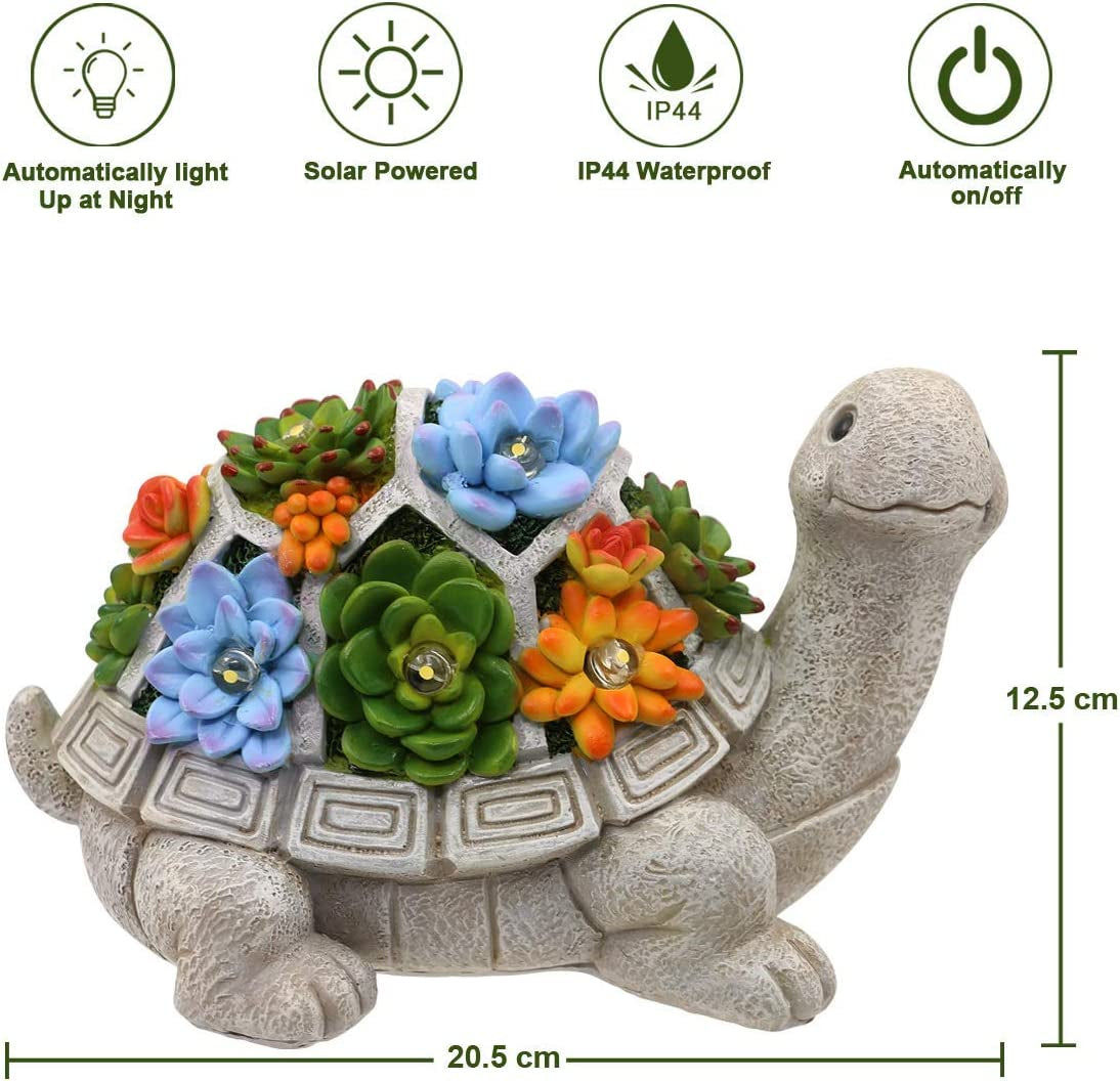 Solar Turtle Statue Garden Ornaments Outdoor Decorations,Garden Tortoise Figurin