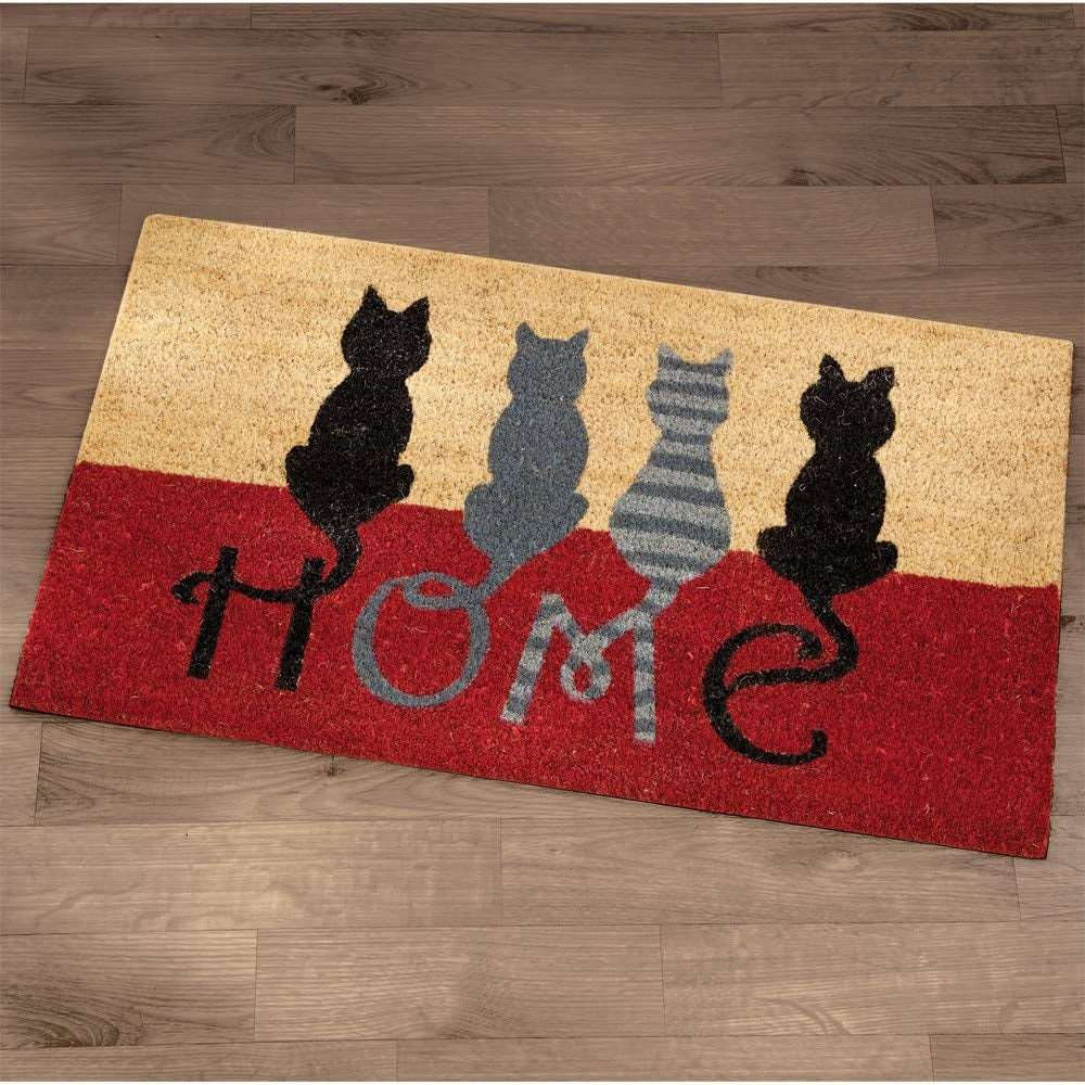 Cat Tails Rubber Doormat - Clever Door Mat to Welcome Family and Friends