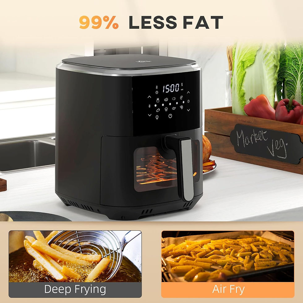 Thumbnail: 1500W 4 in 1 Air Fryer w/ Air Fry Bake Roast Dehydrator Function Cookbook 6.5L