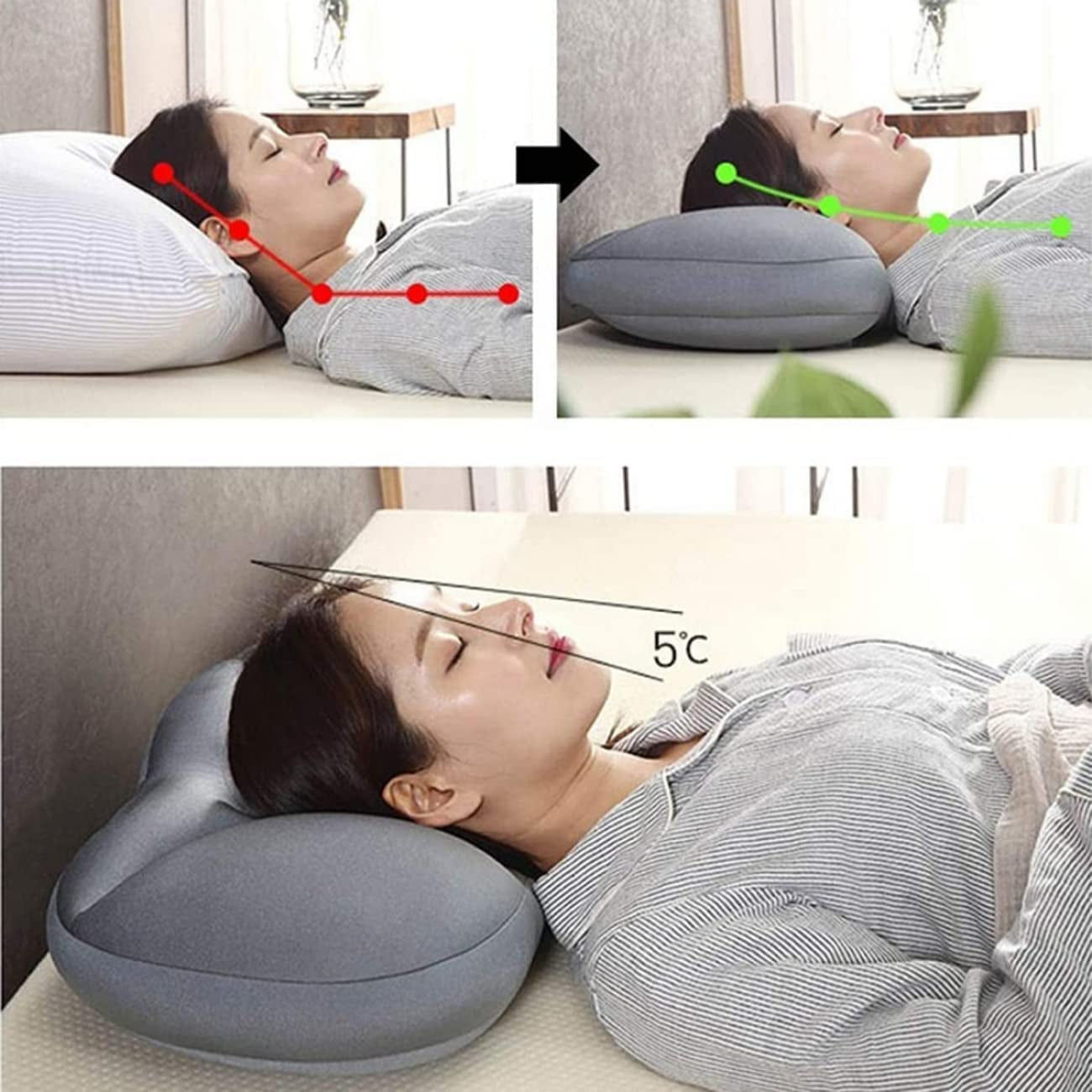 Well Sleep Pillow 3D Neck Support Pillow Breathable Cervical Memory Foam Pillow