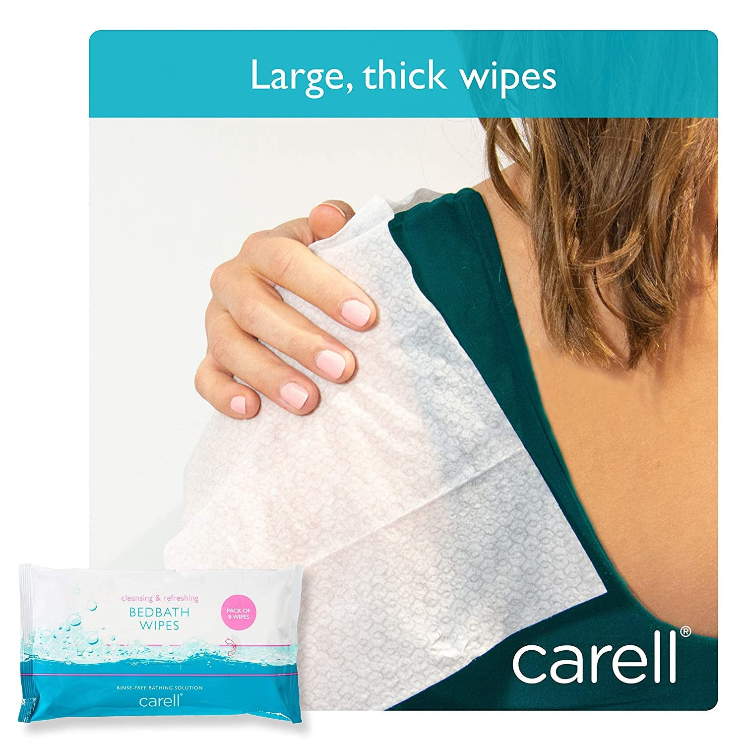 Carell CBB8 Bed Bath Wipes - Easy to use, Containing Aloe Vera - Dermotologicall