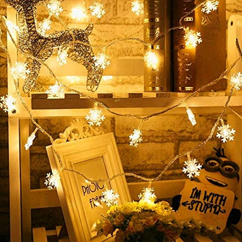 Thumbnail: Snowflake Fairy String Lights, 20ft 40 LED Battery Powered Decorative Lights