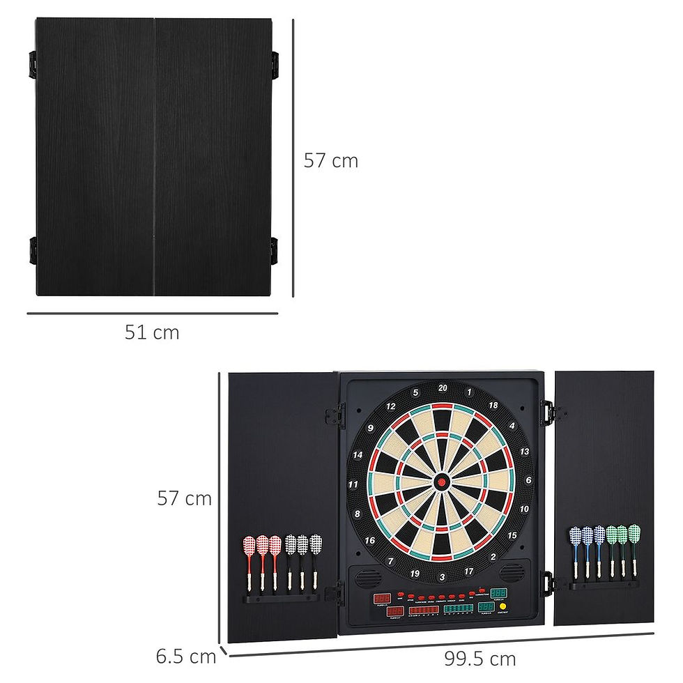 Thumbnail: Electronic Dartboard with LED Digital Score Board 27Games Storage Cabinet