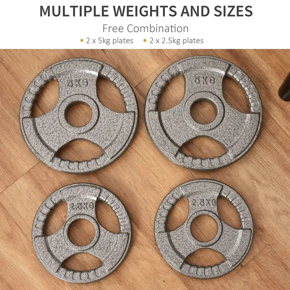 Thumbnail: 2" Olympic Weight Plates Sets for StrengthTraining w/ Weight 2 x 5kg, 2 x 2.5kg