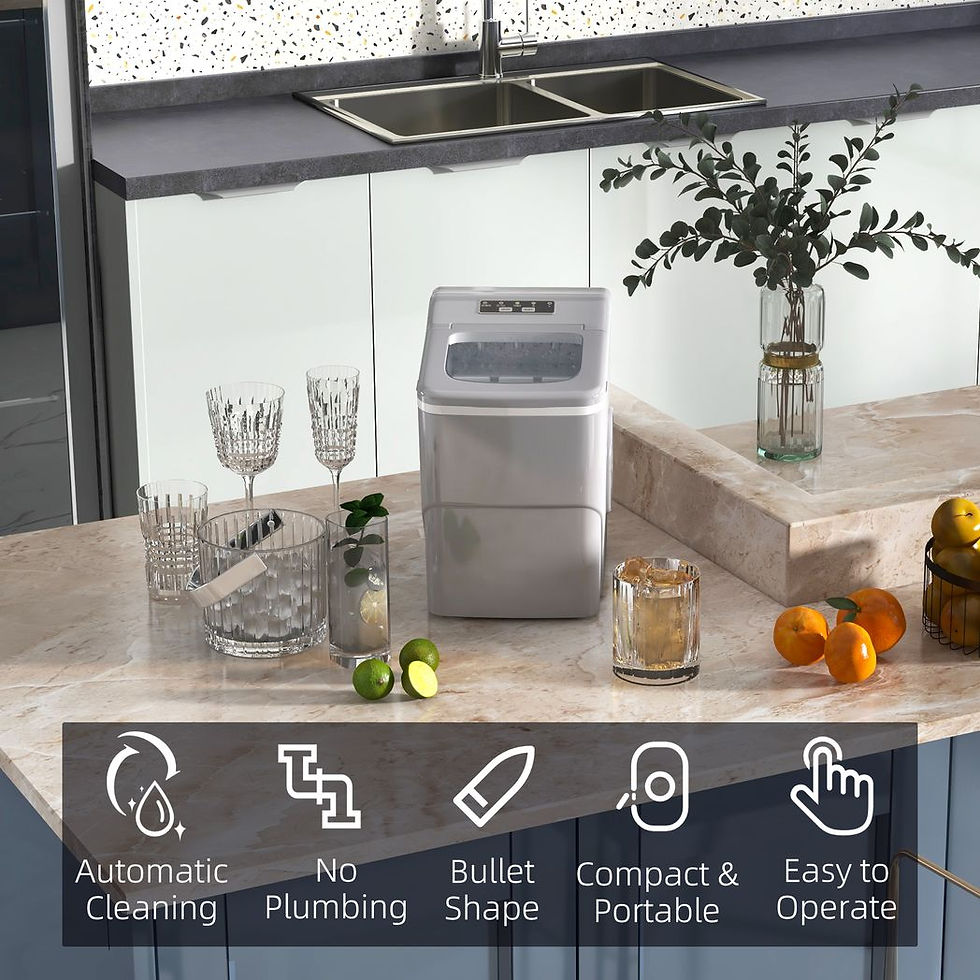 Thumbnail: Ice Maker 12kg/24H Production with Scoop Basket for Home Office Silver