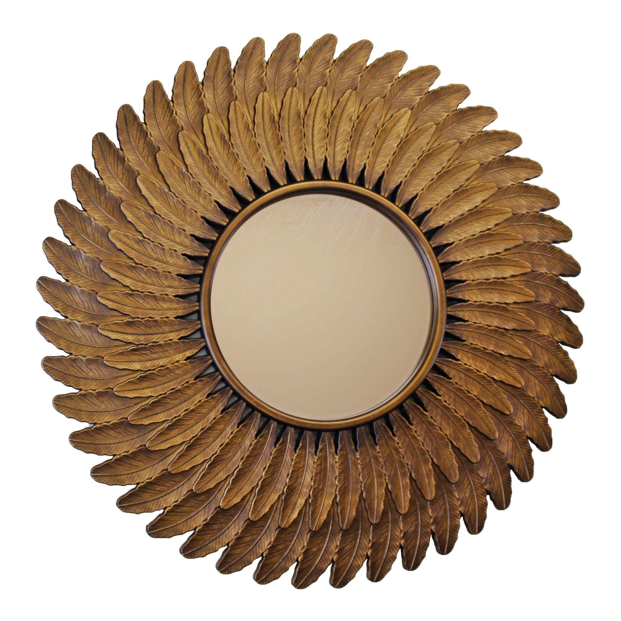 Bronze Effect Feather Frame Mirror Shipping furniture UK